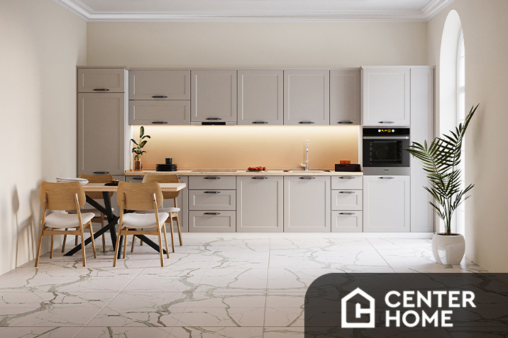 Economical kitchen renovation with modern cabinets and minimal decor, by CenterHome.