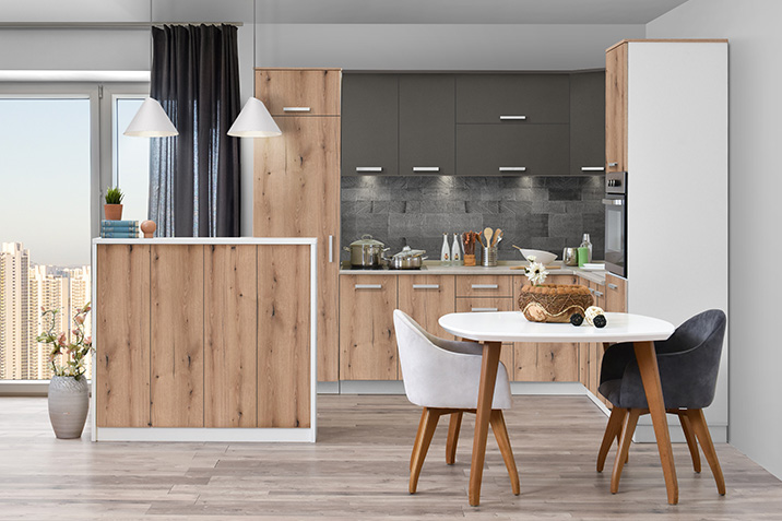 Economical kitchen renovation with wooden cabinets and modern design, by CenterHome.