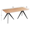 DINING TABLE GRIPPEN  WITH ASHTREE VENEER IN NATURAL COLOR IN RUSTIC STYLE 180x90x75Hcm. DINING TABLE GRIPPEN  WITH ASHTREE VENEER IN NATURAL COLOR IN RUSTIC STYLE 180x90x75Hcm.