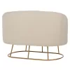 Two-seater sofa ARIEN Ecru Boucle Fabric with Gold Base 130x75x85cm. Two-seater sofa ARIEN Ecru Boucle Fabric with Gold Base 130x75x85cm.