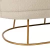 Two-seater sofa ARIEN Ecru Boucle Fabric with Gold Base 130x75x85cm. Two-seater sofa ARIEN Ecru Boucle Fabric with Gold Base 130x75x85cm.