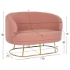 Two-seater sofa ARIEN Boucle Fabric Rotten Apple with Golden Base 130x75x85cm Two-seater sofa ARIEN Boucle Fabric Rotten Apple with Golden Base 130x75x85cm