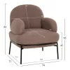 Armchair AGNES C9525.25 Brown Boucle Fabric with Black Metal Legs74x71x83Hcm Armchair AGNES C9525.25 Brown Boucle Fabric with Black Metal Legs74x71x83Hcm