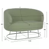 Two-seater sofa ARIEN Boucle Fabric Pistachio with Silver Base 130x75x85cm Two-seater sofa ARIEN Boucle Fabric Pistachio with Silver Base 130x75x85cm