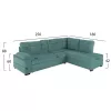 Corner Sofa - Bed Jade Right Corner Velvet Light Green 250x80-180x73-88H cm Corner Sofa - Bed Jade Right Corner Velvet Light Green 250x80-180x73-88H cm