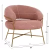 Armchair TRUDI C8639.22 Dusty Pink Boucle Fabric with Golden Frame 84x79x76H cm Armchair TRUDI C8639.22 Dusty Pink Boucle Fabric with Golden Frame 84x79x76H cm