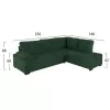 Corner Sofa - Bed Jade Right Corner Velvet Green 250x80-180x73-88H cm Corner Sofa - Bed Jade Right Corner Velvet Green 250x80-180x73-88H cm