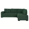 Corner Sofa - Bed Jade Right Corner Velvet Green 250x80-180x73-88H cm Corner Sofa - Bed Jade Right Corner Velvet Green 250x80-180x73-88H cm