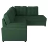 Corner Sofa - Bed Jade Right Corner Velvet Green 250x80-180x73-88H cm Corner Sofa - Bed Jade Right Corner Velvet Green 250x80-180x73-88H cm