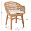 Armchair LAMORA C9826 Wood with Synthetic Rope & Cushion 58,5x58,5x76Hcm