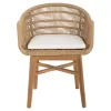 Armchair LAMORA C9826 Wood with Synthetic Rope & Cushion 58,5x58,5x76Hcm