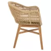 Armchair LAMORA C9826 Wood with Synthetic Rope & Cushion 58,5x58,5x76Hcm