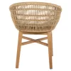 Armchair LAMORA C9826 Wood with Synthetic Rope & Cushion 58,5x58,5x76Hcm