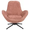 Armchair BRYNN C9594.02 Swivel with Pink Boucle Fabric & Black Metal Base 88x76x88Hcm Armchair BRYNN C9594.02 Swivel with Pink Boucle Fabric & Black Metal Base 88x76x88Hcm