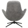 Armchair BRYNN C9594.01 Swivel with Grey Boucle Fabric & Black Metal Base 86x76x87Hcm