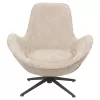 Armchair BRYNN C9594.07 Swivel with Beige Boucle Fabric & Black Metal Base 86x76x87Hcm