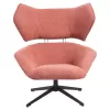 Armchair BRYLL C9597.02 Swivel with Pink Boucle Fabric & Black Base 86x90x97Hcm Armchair BRYLL C9597.02 Swivel with Pink Boucle Fabric & Black Base 86x90x97Hcm