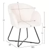 Armchair HARNIS C9603.06 Ecru Boucle Fabric with Black Metal Legs Cross 59.5x64x77Hcm Armchair HARNIS C9603.06 Ecru Boucle Fabric with Black Metal Legs Cross 59.5x64x77Hcm