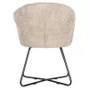 Armchair HARNIS C9603.08 Beige Boucle Fabric with Black Metal Legs Cross 59.5x64x77Hcm Armchair HARNIS C9603.08 Beige Boucle Fabric with Black Metal Legs Cross 59.5x64x77Hcm