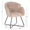 Armchair HARNIS C9603.08 Beige Boucle Fabric with Black Metal Legs Cross 59.5x64x77Hcm Armchair HARNIS C9603.08 Beige Boucle Fabric with Black Metal Legs Cross 59.5x64x77Hcm