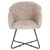 Armchair HARNIS C9603.08 Beige Boucle Fabric with Black Metal Legs Cross 59.5x64x77Hcm Armchair HARNIS C9603.08 Beige Boucle Fabric with Black Metal Legs Cross 59.5x64x77Hcm
