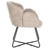 Armchair HARNIS C9603.08 Beige Boucle Fabric with Black Metal Legs Cross 59.5x64x77Hcm Armchair HARNIS C9603.08 Beige Boucle Fabric with Black Metal Legs Cross 59.5x64x77Hcm