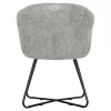 Armchair HARNIS C9603.05 Pistachio Green Boucle Fabric with Black Metal Legs Cross 59,5x64x77Hcm Armchair HARNIS C9603.05 Pistachio Green Boucle Fabric with Black Metal Legs Cross 59,5x64x77Hcm