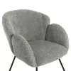 Armchair HARNIS C9603.05 Pistachio Green Boucle Fabric with Black Metal Legs Cross 59,5x64x77Hcm Armchair HARNIS C9603.05 Pistachio Green Boucle Fabric with Black Metal Legs Cross 59,5x64x77Hcm