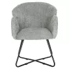 Armchair HARNIS C9603.05 Pistachio Green Boucle Fabric with Black Metal Legs Cross 59,5x64x77Hcm Armchair HARNIS C9603.05 Pistachio Green Boucle Fabric with Black Metal Legs Cross 59,5x64x77Hcm