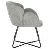 Armchair HARNIS C9603.05 Pistachio Green Boucle Fabric with Black Metal Legs Cross 59,5x64x77Hcm Armchair HARNIS C9603.05 Pistachio Green Boucle Fabric with Black Metal Legs Cross 59,5x64x77Hcm