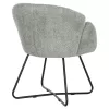 Armchair HARNIS C9603.05 Pistachio Green Boucle Fabric with Black Metal Legs Cross 59,5x64x77Hcm Armchair HARNIS C9603.05 Pistachio Green Boucle Fabric with Black Metal Legs Cross 59,5x64x77Hcm