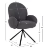 Armchair WINON C9778.01 Swivel with Grey TEDDY Fabric & Black Metal 65x67x92H cm Armchair WINON C9778.01 Swivel with Grey TEDDY Fabric & Black Metal 65x67x92H cm