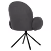 Armchair WINON C9778.01 Swivel with Grey TEDDY Fabric & Black Metal 65x67x92H cm Armchair WINON C9778.01 Swivel with Grey TEDDY Fabric & Black Metal 65x67x92H cm