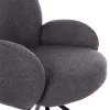Armchair WINON C9778.01 Swivel with Grey TEDDY Fabric & Black Metal 65x67x92H cm Armchair WINON C9778.01 Swivel with Grey TEDDY Fabric & Black Metal 65x67x92H cm