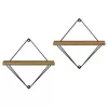 WALL SHELVES 2PCS SET ZANNARD  BLACK METAL-MELAMINE IN NATURAL 30x14x30Hcm. WALL SHELVES 2PCS SET ZANNARD  BLACK METAL-MELAMINE IN NATURAL 30x14x30Hcm.