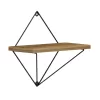 WALL SHELVES 2PCS SET ZANNARD  BLACK METAL-MELAMINE IN NATURAL 30x14x30Hcm. WALL SHELVES 2PCS SET ZANNARD  BLACK METAL-MELAMINE IN NATURAL 30x14x30Hcm.