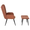 Armchair CRAWLEY C8918.22 Orange Boucle Fabric with Footstool 70x74x105Hcm Armchair CRAWLEY C8918.22 Orange Boucle Fabric with Footstool 70x74x105Hcm