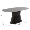 DINING TABLE BENT CERAMIC IN GREY MARBLE-MDF BASE IN ANTHRACITE 180x90x76Hcm. DINING TABLE BENT CERAMIC IN GREY MARBLE-MDF BASE IN ANTHRACITE 180x90x76Hcm.
