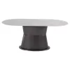 DINING TABLE BENT CERAMIC IN GREY MARBLE-MDF BASE IN ANTHRACITE 180x90x76Hcm. DINING TABLE BENT CERAMIC IN GREY MARBLE-MDF BASE IN ANTHRACITE 180x90x76Hcm.
