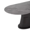 DINING TABLE BENT CERAMIC IN GREY MARBLE-MDF BASE IN ANTHRACITE 180x90x76Hcm. DINING TABLE BENT CERAMIC IN GREY MARBLE-MDF BASE IN ANTHRACITE 180x90x76Hcm.