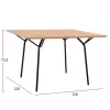 DINING TABLE SQUARE TRENK MDF WITH OAK VENEER IN NATURAL-BLACK METAL LEGS 120x120x75Hcm. DINING TABLE SQUARE TRENK MDF WITH OAK VENEER IN NATURAL-BLACK METAL LEGS 120x120x75Hcm.