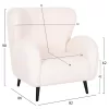 Armchair - Bergerac KRYLY C9593.06 Ecru Boucle Fabric with Black Wooden Legs 83x87x89Hcm Armchair - Bergerac KRYLY C9593.06 Ecru Boucle Fabric with Black Wooden Legs 83x87x89Hcm
