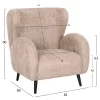 Armchair - Bergerac KRYLY C9593.07 Beige Boucle Fabric with Black Wooden Legs 83x87x89Hcm Armchair - Bergerac KRYLY C9593.07 Beige Boucle Fabric with Black Wooden Legs 83x87x89Hcm
