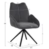 Armchair SHAI Grey fabric and Black Metal base 61x63x93Hcm. Armchair SHAI Grey fabric and Black Metal base 61x63x93Hcm.