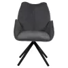 Armchair SHAI Grey fabric and Black Metal base 61x63x93Hcm. Armchair SHAI Grey fabric and Black Metal base 61x63x93Hcm.