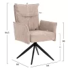 Armchair ZORIN C9846.07 Dark Beige with Black Metal Legs 64x66x94,5Hcm Armchair ZORIN C9846.07 Dark Beige with Black Metal Legs 64x66x94,5Hcm