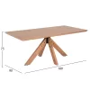 DINING TABLE PAOLO  MDF WITH MANCHURIAN WOOD VENEER-SOLID RUBBERWOOD LEGS-OAK COLOR 180x90x75Hcm.