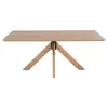 DINING TABLE PAOLO  MDF WITH MANCHURIAN WOOD VENEER-SOLID RUBBERWOOD LEGS-OAK COLOR 180x90x75Hcm.