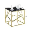 Side table JANA with black glass and gold-plated base 55x55x55 cm Side table JANA with black glass and gold-plated base 55x55x55 cm