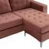 Corner sofa SANTINO Reversible Velvet Fabric Dusty Pink 192x128x82cm Corner sofa SANTINO Reversible Velvet Fabric Dusty Pink 192x128x82cm